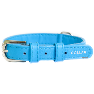 Ошейник для собак кожаный Collar WAUDOG Glamour с QR паспортом, без украшений, L, Ш 35 мм, Дл 46-60 см (33222)