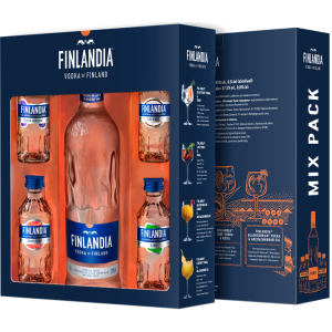 Горілка Finlandia 0.5 л 40% + 4 смакові мініатюри (5099873703182) краща модель в Чернівцях