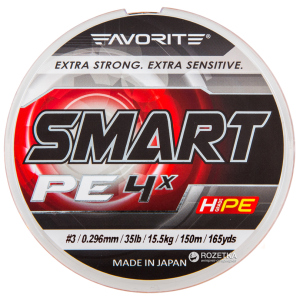 Шнур Favorite Smart PE 4x 150 м #3.0/0.296 мм 15.5 кг Салатовый (16931030) рейтинг