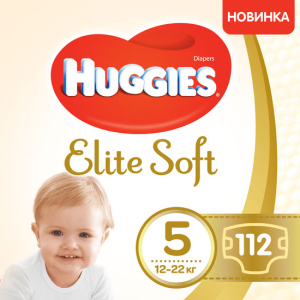 Подгузники Huggies Elite Soft 5 12-22 кг 112 шт (5029054566237) лучшая модель в Черновцах