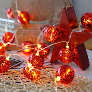 Светодиодная гирлянда ColorWay Christmas lights ball 6 см 10 LED 1.5 м USB Red (CW-MC-LB10U) ТОП в Черновцах