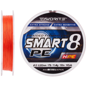 Шнур Favorite Smart PE 8x 150 м # 1.5/0.202 мм 11.4 кг Червоно-жовтогарячий (16931084) ТОП в Чернівцях