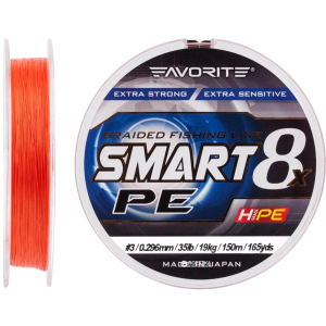 Шнур Favorite Smart PE 8x 150 м # 3/0.296 мм 19 кг Красно-оранжевый (16931087) в Черновцах