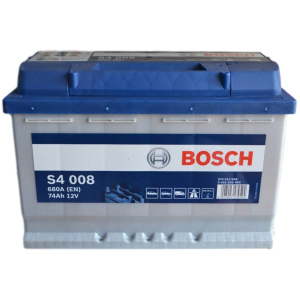 Автомобильный аккумулятор Bosch 74Аh Ев (-/+) S4008 (680EN) (0 092 S40 080)