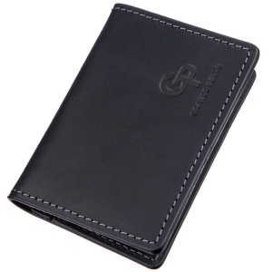 Шкіряна обкладинка на паспорт Grande Pelle leather-11203 Чорна ТОП в Чернівцях