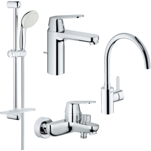 Набор смесителей GROHE Eurosmart Cosmopolitan 126115MK M-size (23325000+32831000+27926001+32843000)