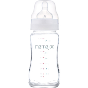 Скляна пляшка для годування Mamajoo №2 M із силіконовою соскою 240 мл (8697767124418) ТОП в Чернівцях