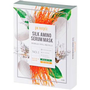 Маска для обличчя із протеїнами шовку Petitfee Silk Amino Serum Mask 10 х 25 г (8809508850030) краща модель в Чернівцях