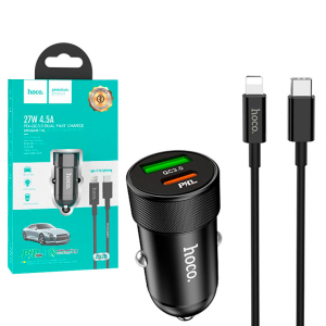 Автомобільний зарядний пристрій Hoco Z32B PD+QC3.0 1USB 18W 4.5A Type-C to Lightning black ТОП в Чернівцях