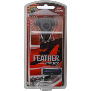 Станок для бритья Feather F3 Кассетный + 2 запасных лезвия (4902470463407) ТОП в Черновцах