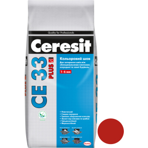 Затирка для швів Ceresit CE33 Plus 136 2 кг (мішок) Червона (CR2122764) краща модель в Чернівцях