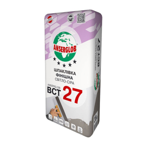 хороша модель Шпаклівка фасадна Anserglob ВСТ 27 фінішна світло-біла, 20 кг. (08465)