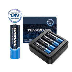Акумулятор Tenavolts Lithium AA 1.5В 1850 мА·год 4 шт із зарядним пристроєм (191763000717) рейтинг