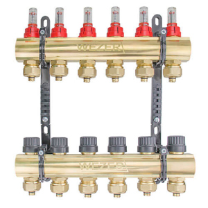 Коллектор теплого пола в сборе Wezer WF-6B с расходомерами в Черновцах