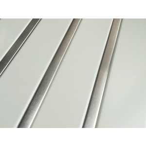 Рейкова алюмінієва стеля Allux біла матова - нержавіюча сталь комплект 200 см х 350 см краща модель в Чернівцях