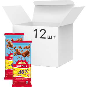 Упаковка шоколада Корона молочного пористого (80 г + 80 г) х 12 шт (7622210662897) краща модель в Чернівцях