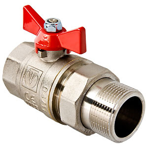 Кран із напівзгоном Valtec DN 1/2" (PN 40) з червоною ручкою (VT.227.N.04) краща модель в Чернівцях