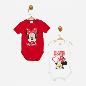 Боді Disney Minni Mouse MN17359 74-80 см 2 шт Біло-червоне (8691109875792) краща модель в Чернівцях