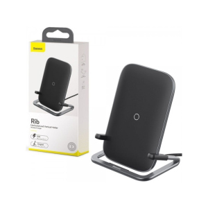 Бездротовий зарядний пристрій Baseus Rib Quick Wireless Charger 15W для iOS|Android black