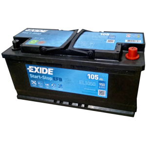 Автомобильный аккумулятор Exide EFB 6СТ-105 (EK1050) 105 Ач (-/+) Euro 950 А (EL1050)