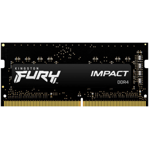 Оперативна пам'ять Kingston Fury SODIMM DDR4-3200 16384MB PC4-25600 Impact Black (KF432S20IB/16) в Чернівцях