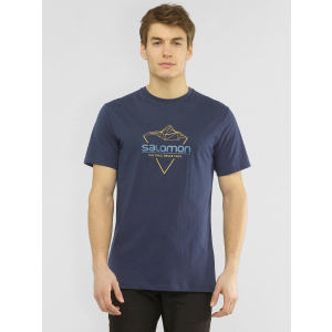 Футболка Salomon Blend Logo Tee M LC1408400 S Синя (0193128348342) ТОП в Чернівцях