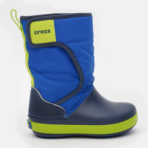 Чоботи Crocs Kids LodgePoint Snow Boot K 204660-4HD-C6 22-23 Сині з темно-синім (887350958751) краща модель в Чернівцях