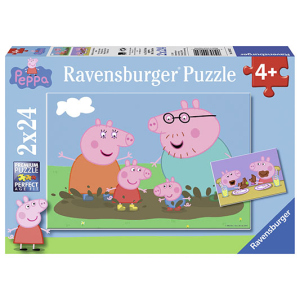 Пазл Ravensburger Свинка Пеппа Веселощі 24 елементи х 2 шт (4005556090822) краща модель в Чернівцях