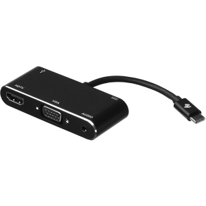 Адаптер 2E Type-C - USB 3.0 Female + AUX + HDMI Female + VGA + USB Type-C Female 0.15 м (2E-W1408) ТОП в Черновцах