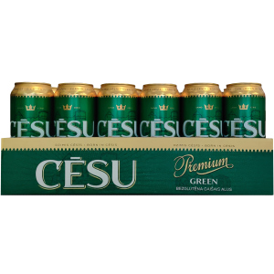 Упаковка пива Cēsu Premium Green Gluten-free Lager безглютенове світле фільтроване 4.7% 0.5 л х 24 шт (4750142004058) в Чернівцях