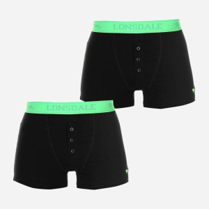 Трусы-шорты Lonsdale 422013-47 M 2 шт Black/Fl Green лучшая модель в Черновцах