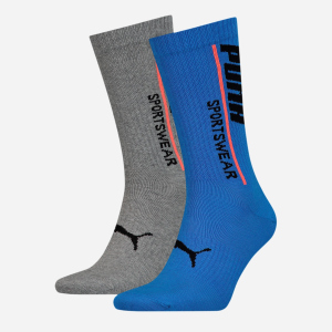 Набір шкарпеток Puma Men Logo Classic Sock 2p 102003001-020 39-42 р 2 пари Сірий/Синій (8718824798738)