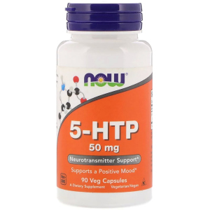 хороша модель Амінокислота Now Foods 5-HTP (Гідрокситриптофан) 50 мг 90 вегетаріанських капсул (733739000996)