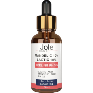 Пилинг для лица Jole Mandelic 10%+ Lactic 10% Peeling pH 3.5 с миндальной и молочной кислотами 30 мл (4820243881336) ТОП в Черновцах