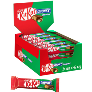 Упаковка батончиків KitKat Чанки Лісовий горіх 42 г х 24 шт (3800020445495) надійний