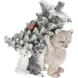 Декоративная фигура Животные с елкой Christmas Decoration 17x9x17 см (APF475080_bullfinch) рейтинг