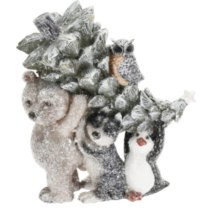 Декоративная фигура Животные с елкой Christmas Decoration 17x9x17 см (APF475080_owl)