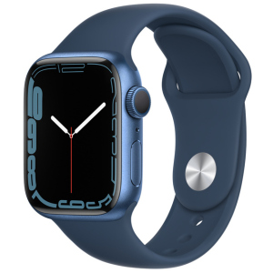 Смарт-годинник Apple Watch Series 7 GPS 41mm Blue Aluminium Case with Deep Navy Sport Band (MKN13UL/A) в Чернівцях