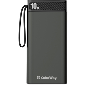 УМБ ColorWay 10000 mAh Metal case 18W Black (CW-PB100LPI2BK-PDD)