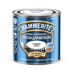 Фарба для металу Hammerite Akzo Nobel гладка біла 5 л. надійний