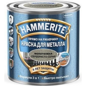 купити Фарба для металу Hammerite Akzo Nobel молоткова сріблясто-сіра 0.75л