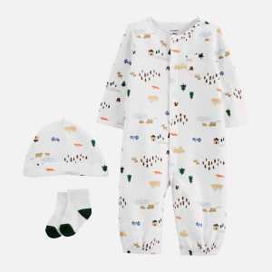 Комплект (шапочка + чоловічок + шкарпетки) Carters 1J655310 62 см 969 PRT Print (194133532559) краща модель в Чернівцях