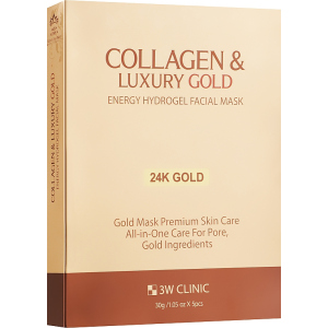 Гидрогелевая маска для лица 3W Clinic Collagen & Luxury Gold Energy Hydrogel Facial Mask с золотом 30 г (8809389033584)