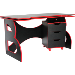 Геймерський стіл із тумбою Barsky Game HG-05/СUP-05/ПК-01 Red краща модель в Чернівцях