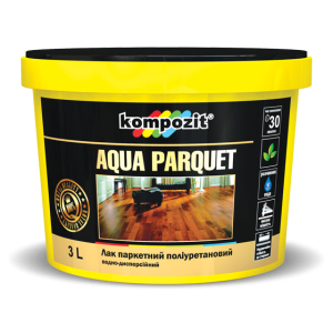 Лак паркетний поліуретановий Kompozit AQUA PARQUET Шовковисто-матовий 1 л ТОП в Чернівцях