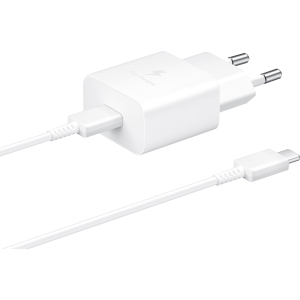 Сетевое зарядное устройство Samsung 15W Power Adapter Type-C Cable White (EP-T1510XWEGRU) в Черновцах