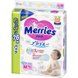 Підгузки Merries для дітей M 6-11 кг 76 шт (4901301230867)