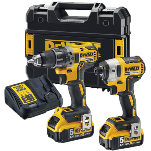 Набор из двух инструментов бесщеточных DeWalt 18 В XR Li-lon, 5 Ач, 6.61 кг, чемодан, 2 аккумулятора и зарядное устройство (DCK268P2T) лучшая модель в Черновцах