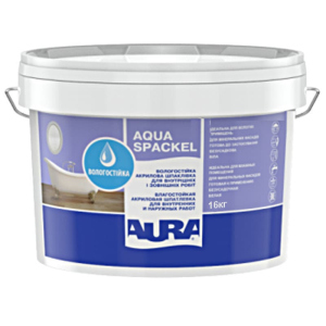 Влагостойкая шпатлевка Aura Luxpro Aqua Spackel белая для внутренних и наружных работ 16кг в Черновцах