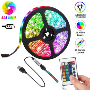 Світлодіодна стрічка RGB LED підсвічування, працює від USB для телевізора та монітора з пультом 5 метрів в Чернівцях